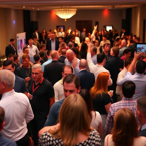 Dynamische registratie van een zakelijk evenement, conferentie of feest met publieksinteractie.