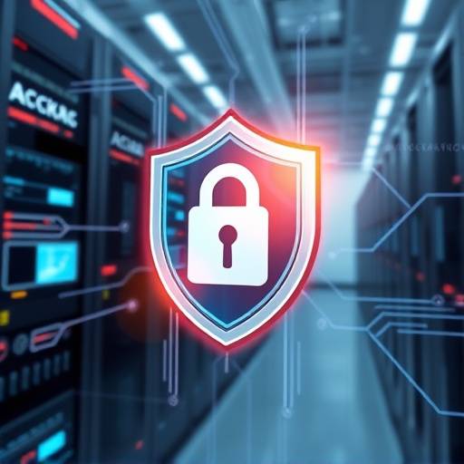 Iconen die digitale beveiliging, data-encryptie en beveiligde servers voorstellen