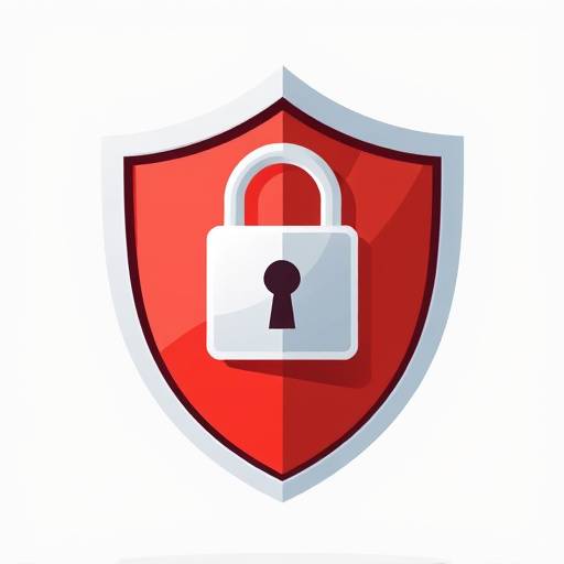 Illustratie van een schild met een slot, symbool voor beveiliging en privacy