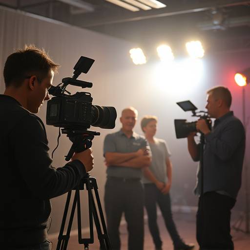 Team van Dynamische Video Producties in een opname-omgeving
